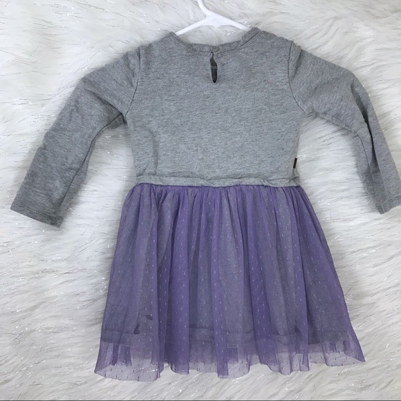 -SOLD- Tea Collection Gray Dress Purple Tulle 3T - Picture 4 of 6